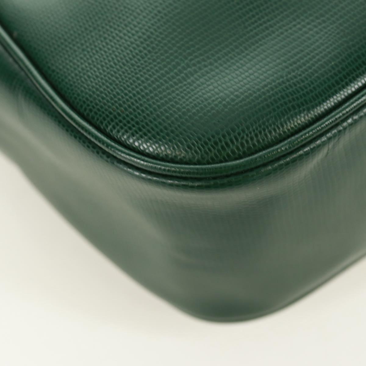 CELINE Circle Shoulder Bag Leather Green Gold Auth 170954A