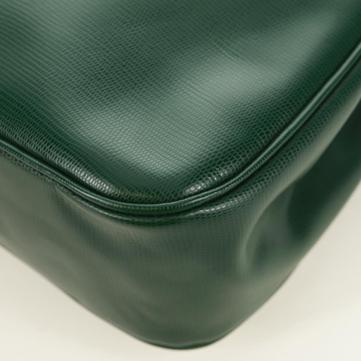 CELINE Circle Shoulder Bag Leather Green Gold Auth 170954A