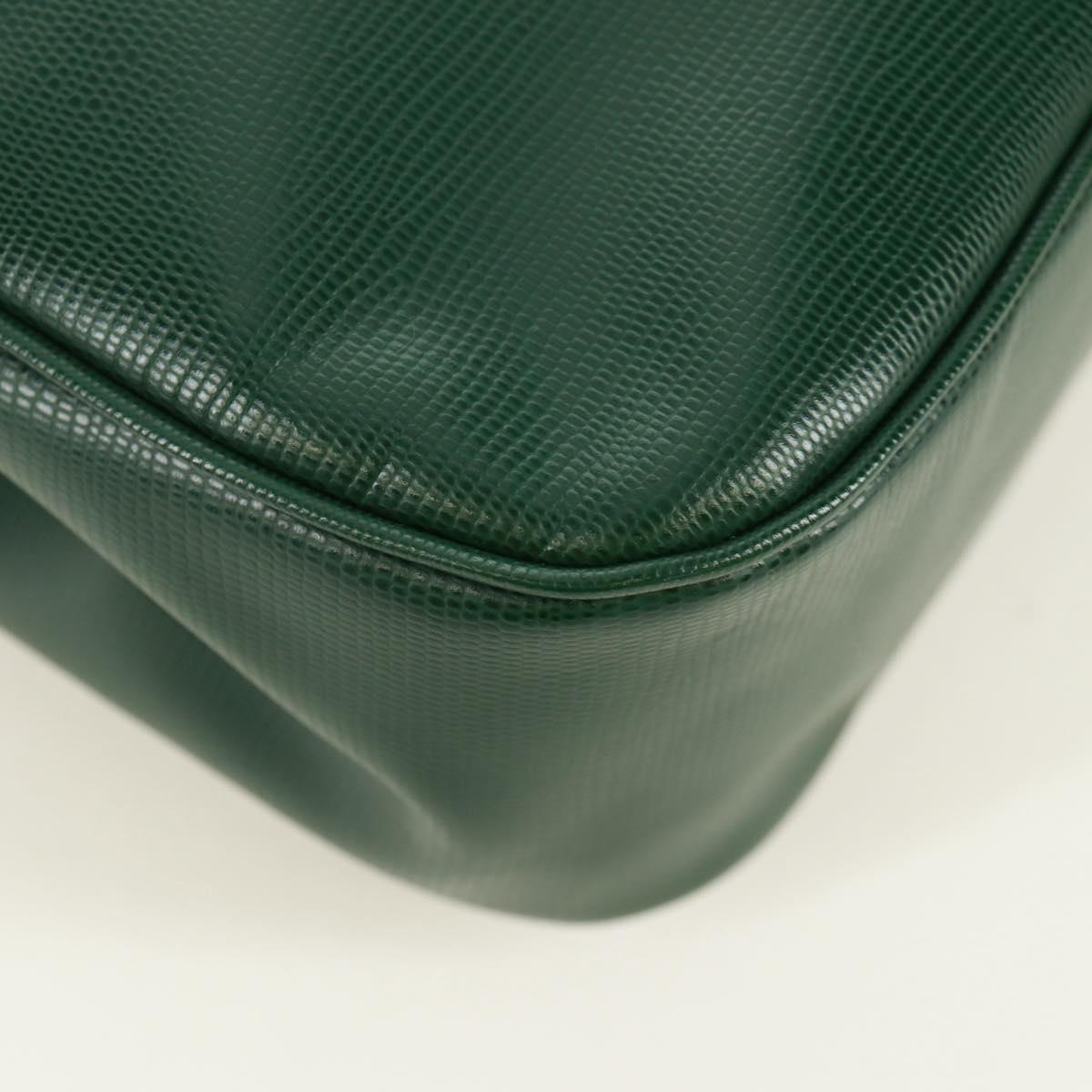 CELINE Circle Shoulder Bag Leather Green Gold Auth 170954A