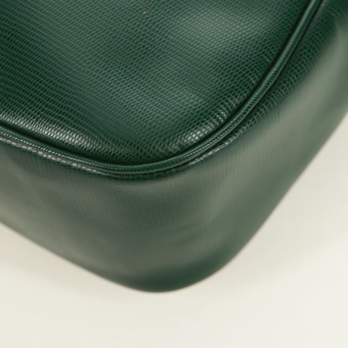 CELINE Circle Shoulder Bag Leather Green Gold Auth 170954A