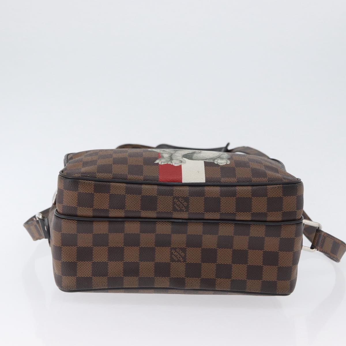 LOUIS VUITTON Damier Ebene Chapman Brothers Nile PM Bag N42704 LV Auth 170961