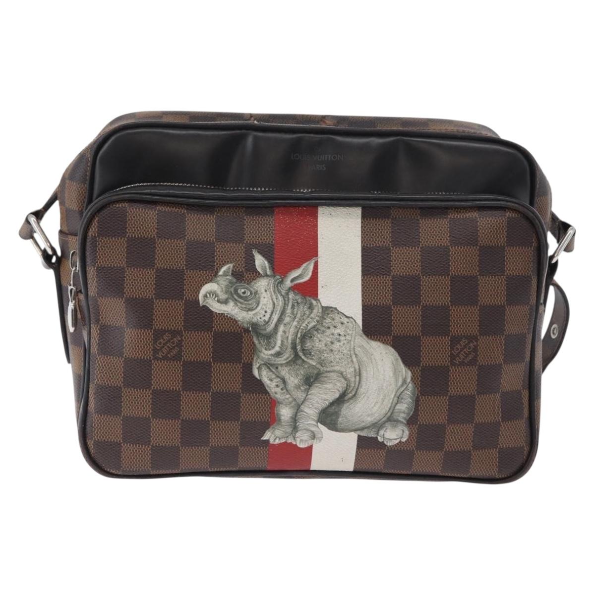 LOUIS VUITTON Damier Ebene Chapman Brothers Nile PM Bag N42704 LV Auth 170961