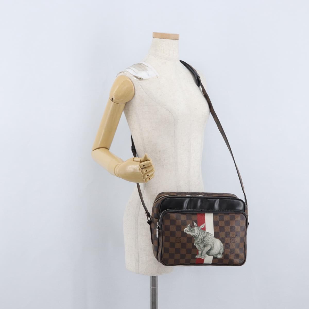 LOUIS VUITTON Damier Ebene Chapman Brothers Nile PM Bag N42704 LV Auth 170961