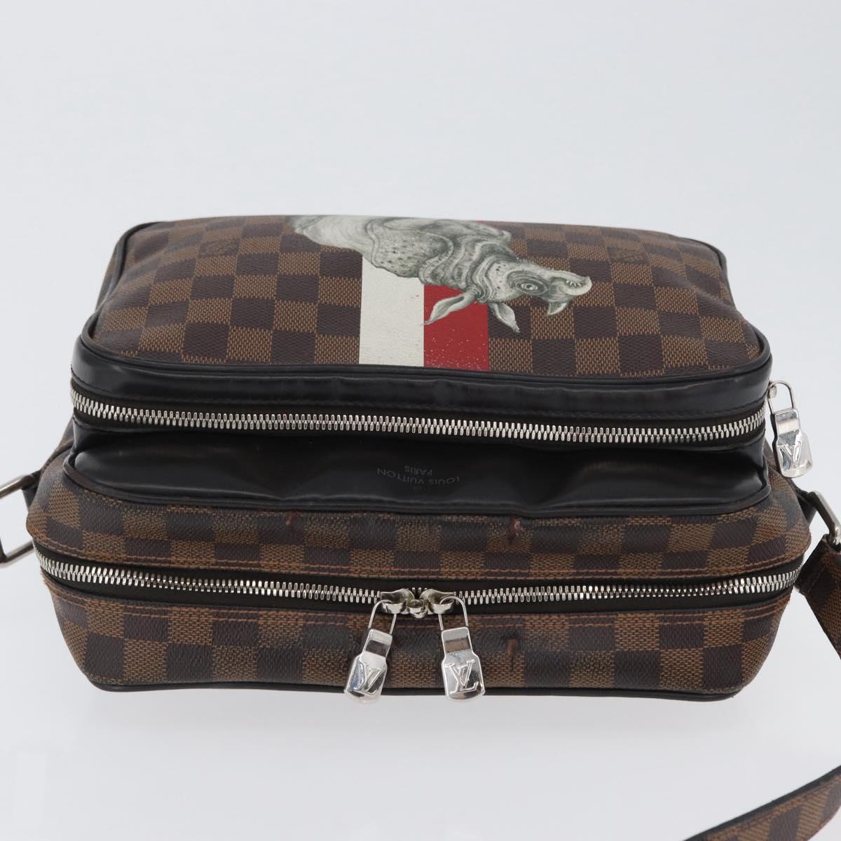 LOUIS VUITTON Damier Ebene Chapman Brothers Nile PM Bag N42704 LV Auth 170961