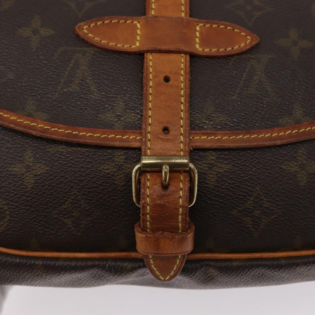 LOUIS VUITTON Monogram Saumur 30 Shoulder Bag M42256 LV Auth 170962