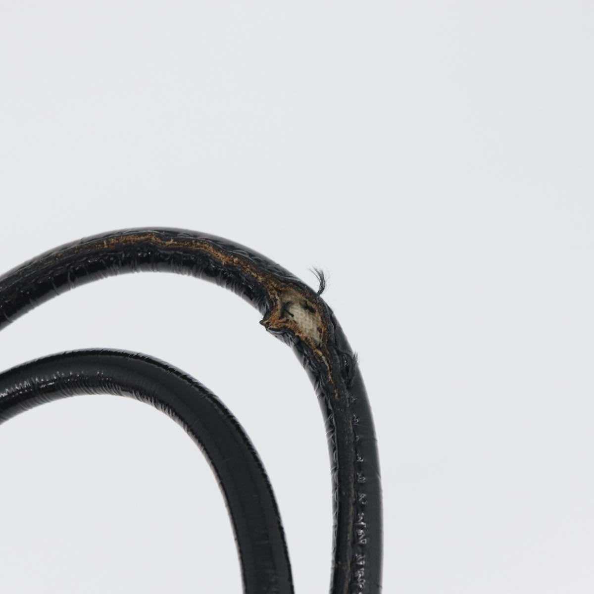 PRADA Hand Bag Nylon Black Gold Auth 170969