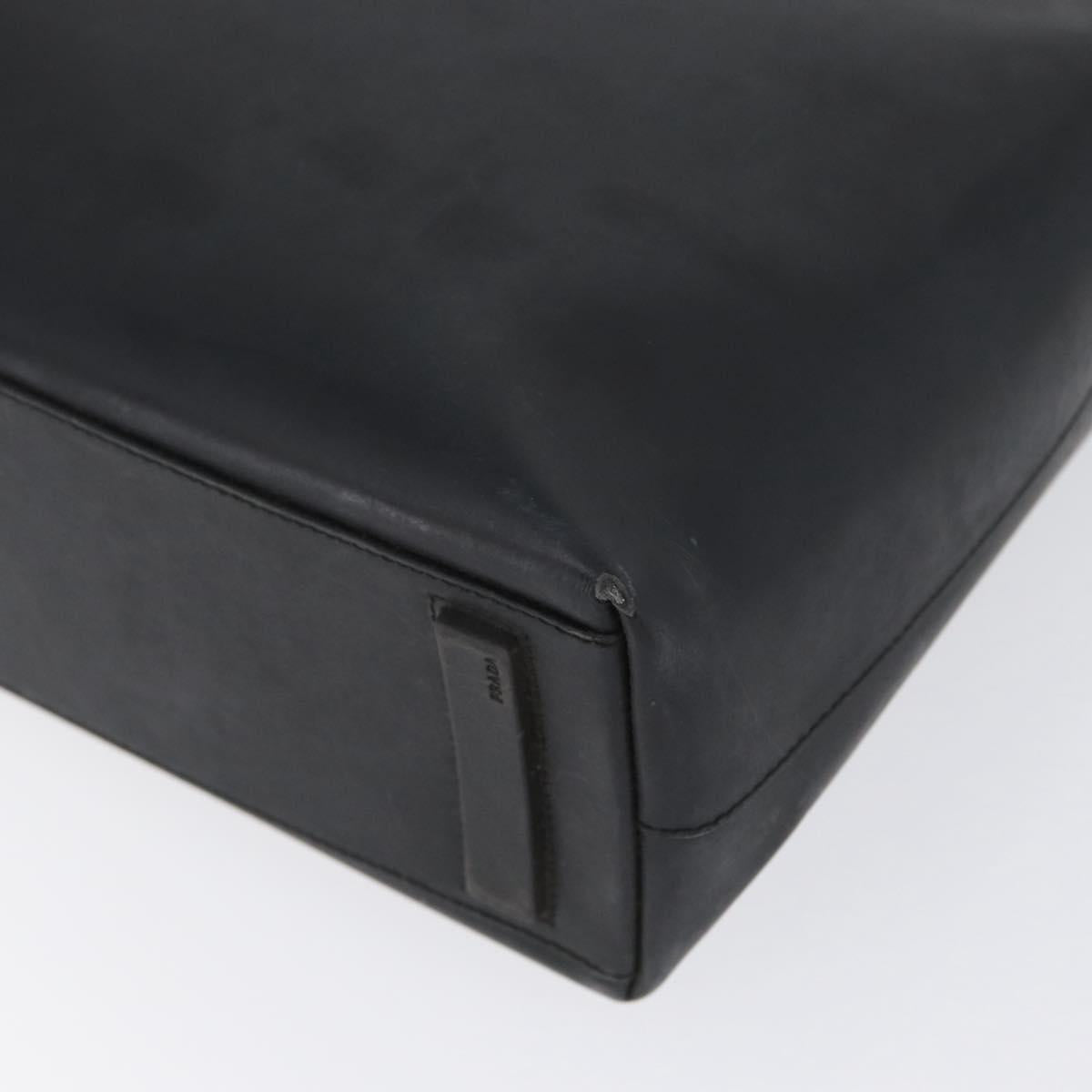 PRADA Tote Bag PVC Black Silver Auth 170971