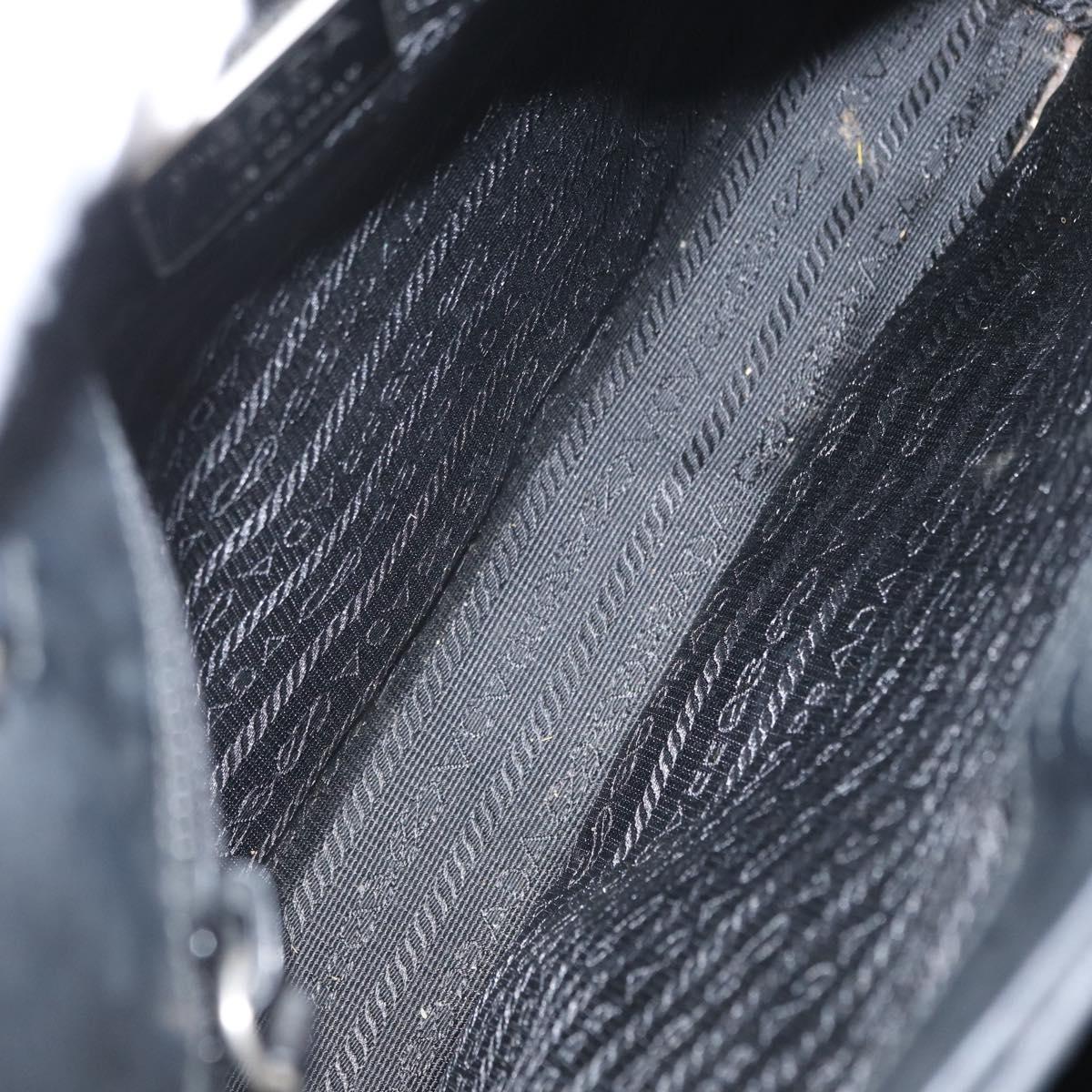 PRADA Tote Bag PVC Black Silver Auth 170971