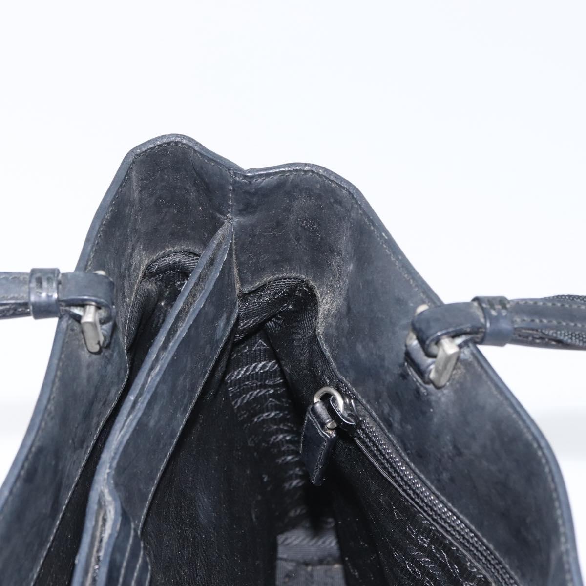 PRADA Tote Bag PVC Black Silver Auth 170971