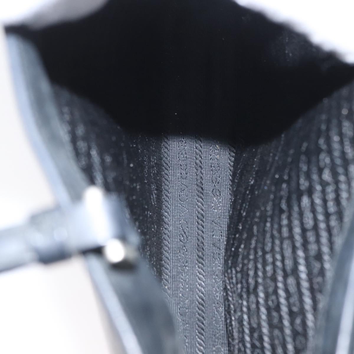 PRADA Tote Bag PVC Black Silver Auth 170971