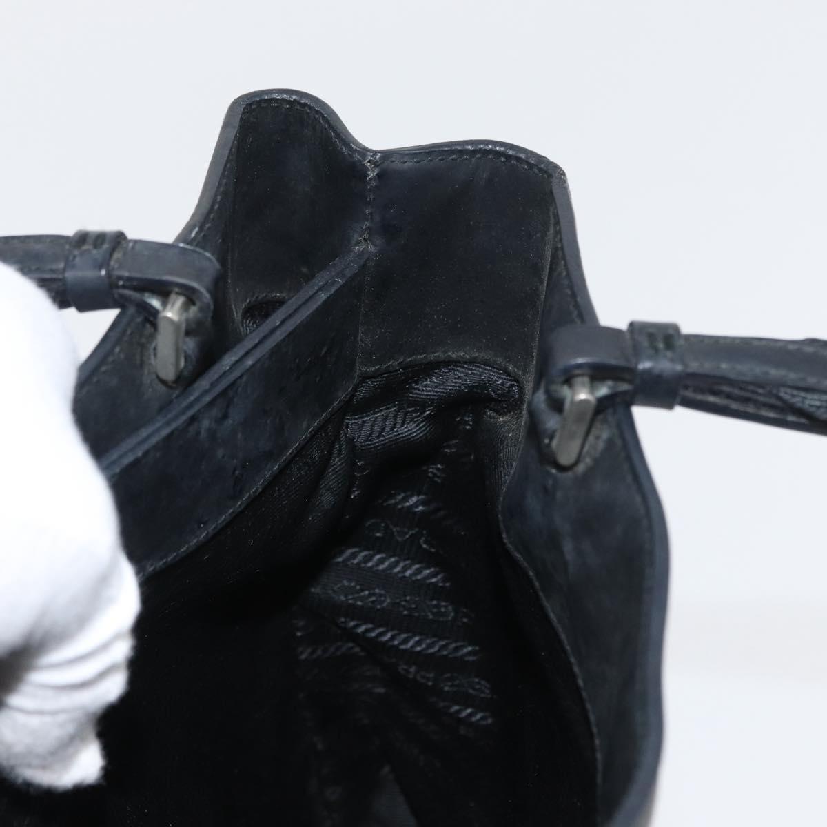 PRADA Tote Bag PVC Black Silver Auth 170971