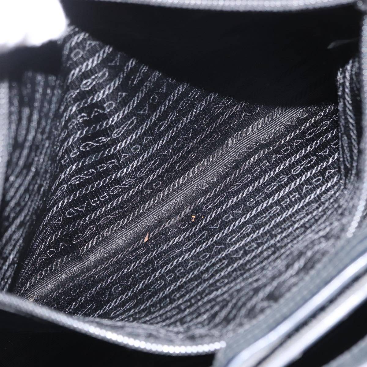 PRADA Tote Bag PVC Black Silver Auth 170971