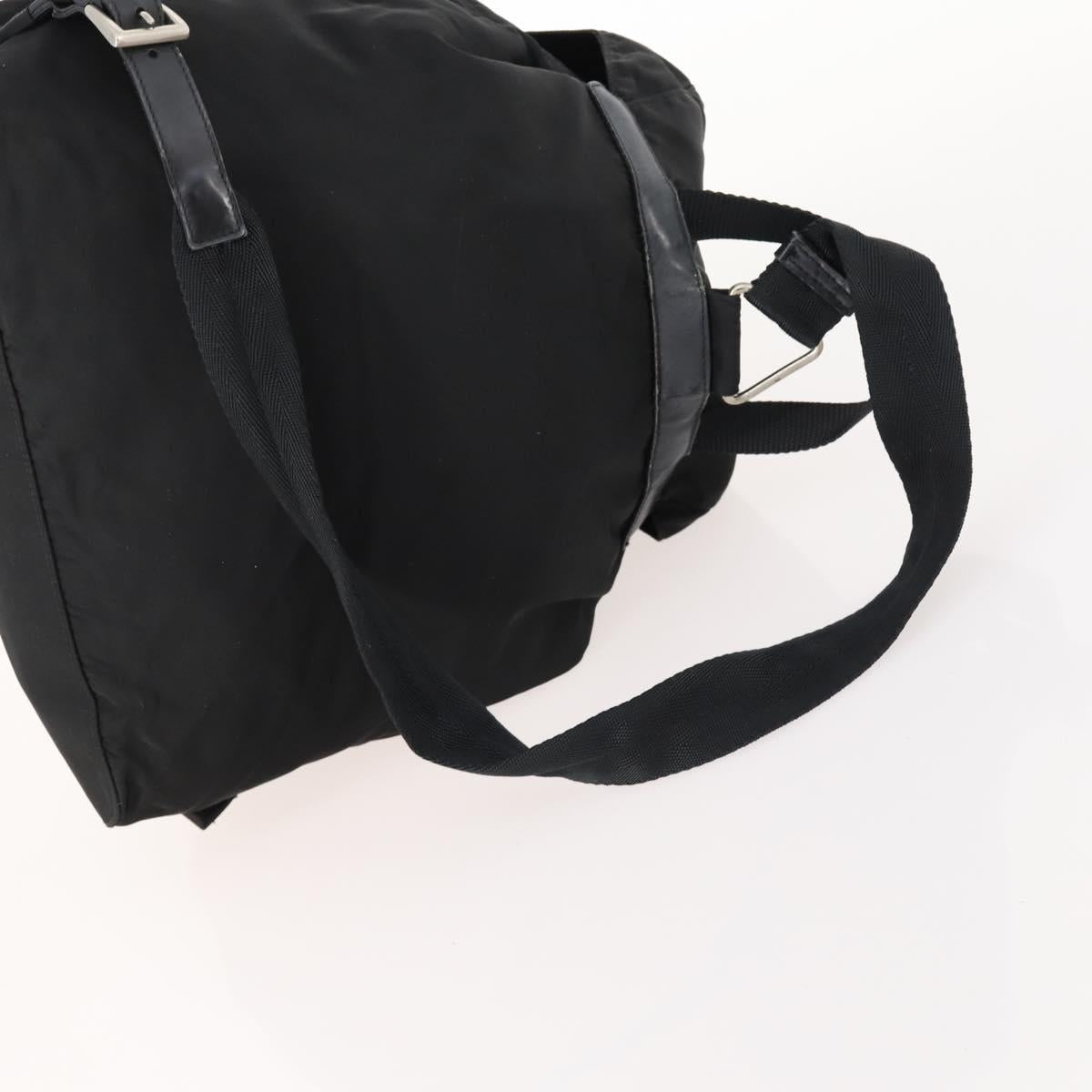 PRADA Backpack Nylon Black Silver Auth 170972