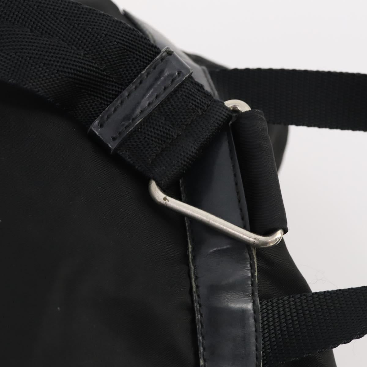 PRADA Backpack Nylon Black Silver Auth 170972