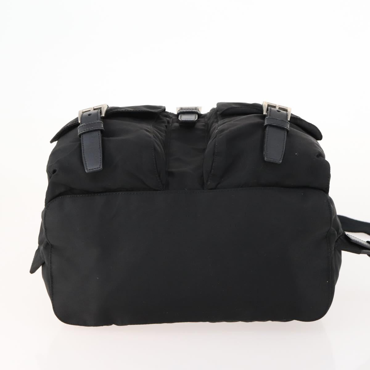 PRADA Backpack Nylon Black Silver Auth 170972