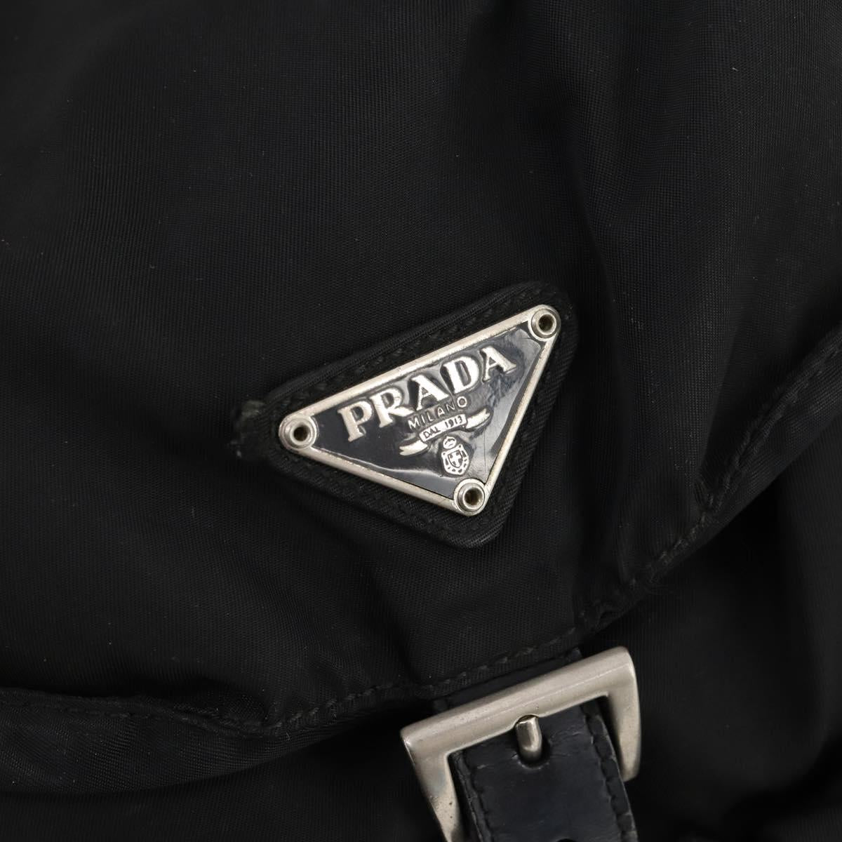 PRADA Backpack Nylon Black Silver Auth 170972