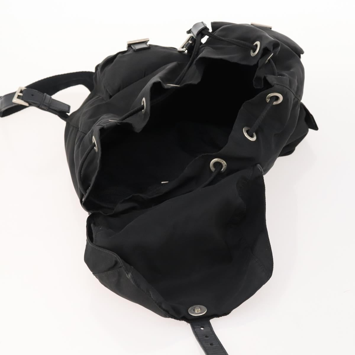 PRADA Backpack Nylon Black Silver Auth 170972