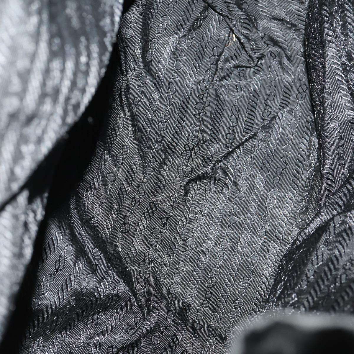 PRADA Backpack Nylon Black Silver Auth 170972