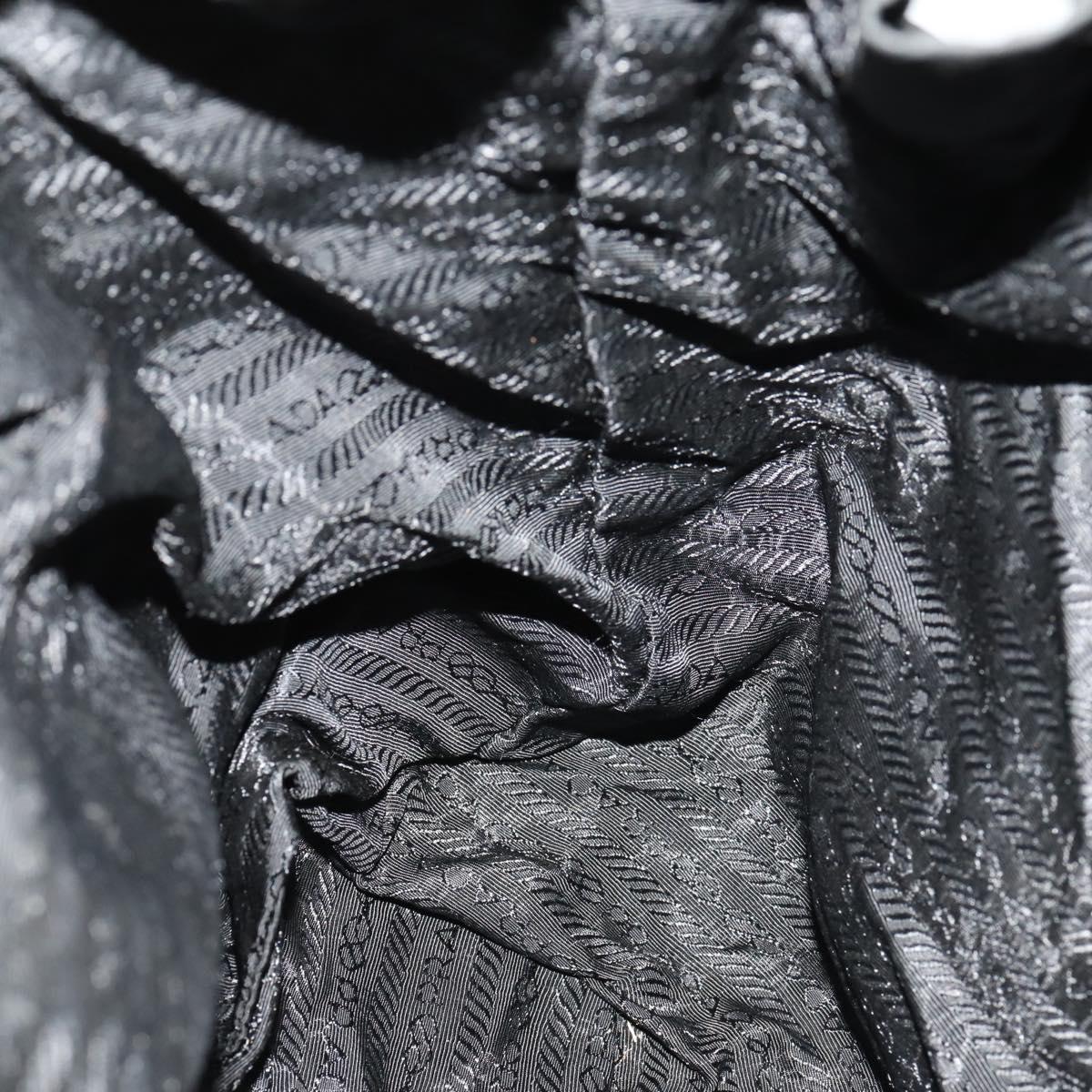 PRADA Backpack Nylon Black Silver Auth 170972