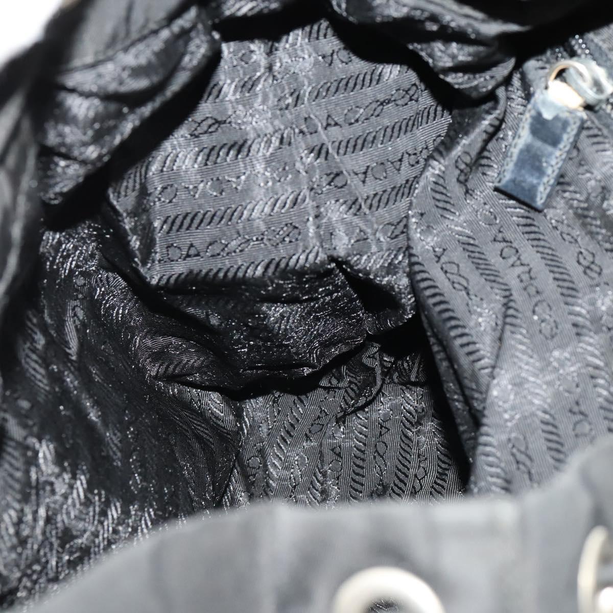 PRADA Backpack Nylon Black Silver Auth 170972