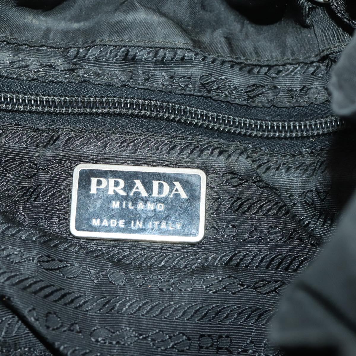 PRADA Backpack Nylon Black Silver Auth 170972