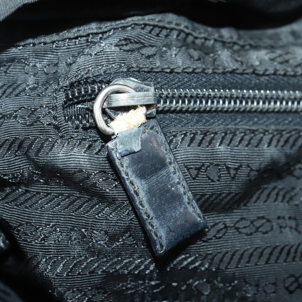 PRADA Backpack Nylon Black Silver Auth 170972
