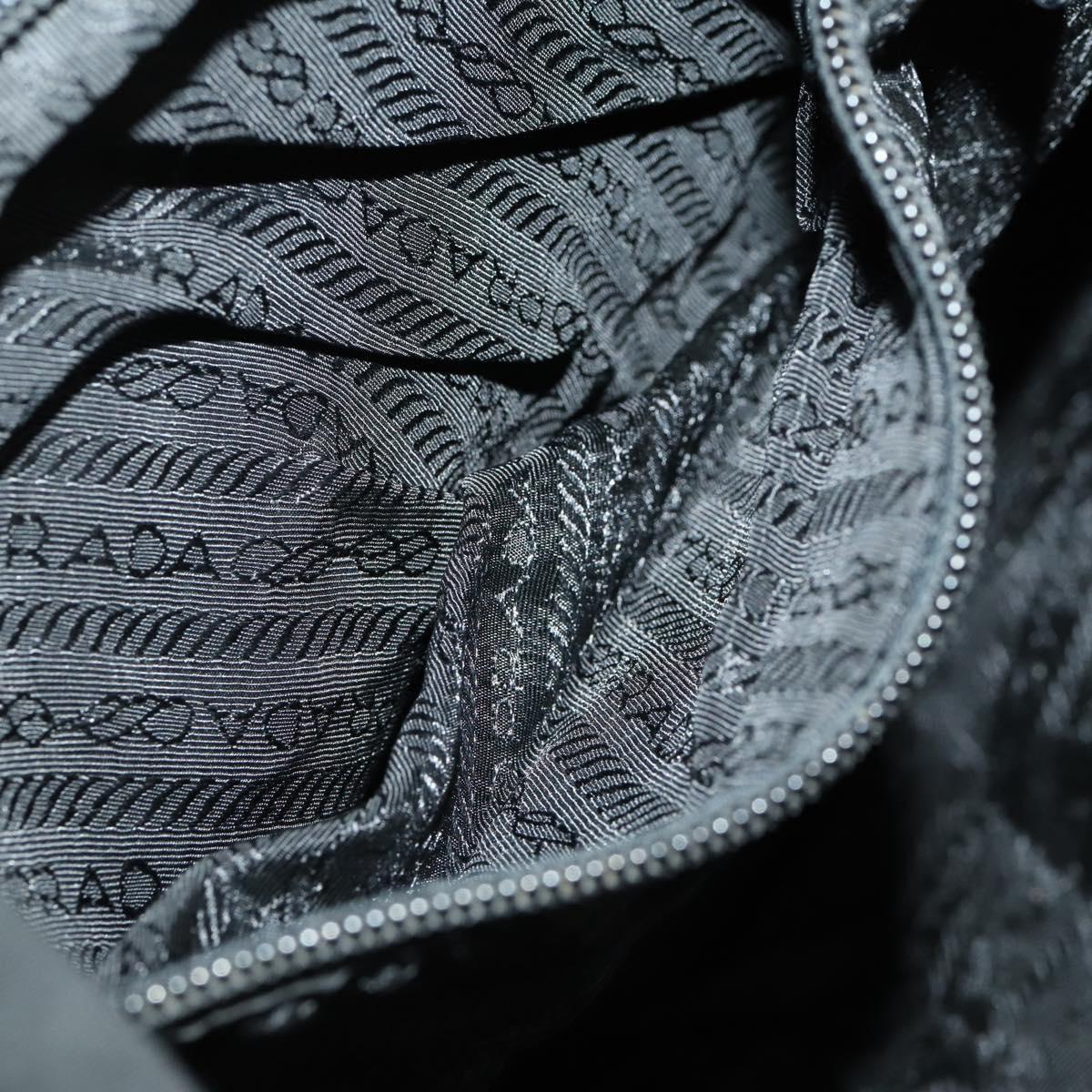 PRADA Backpack Nylon Black Silver Auth 170972