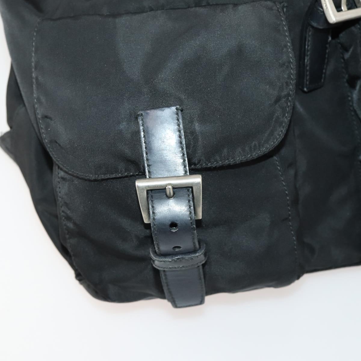 PRADA Backpack Nylon Black Silver Auth 170972