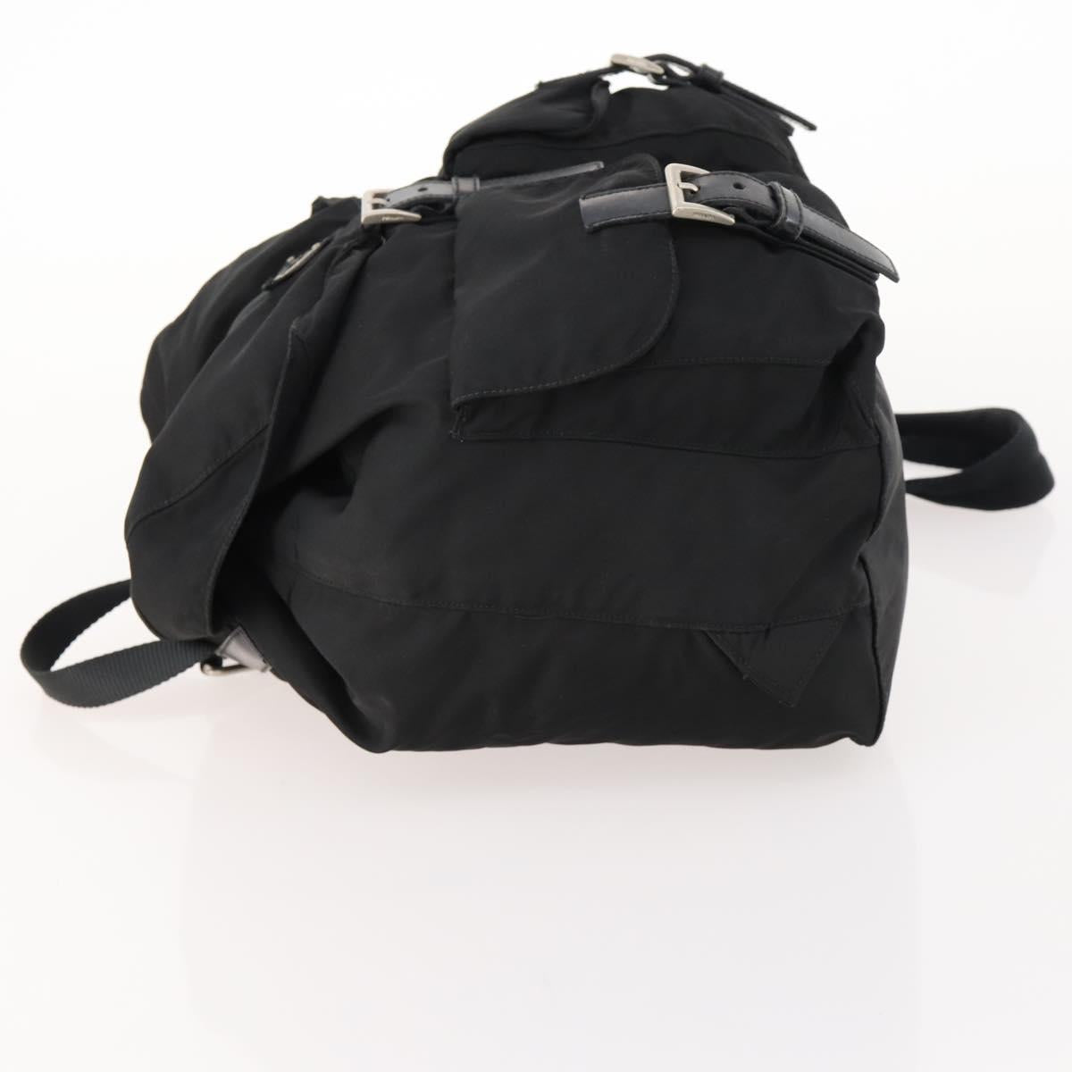 PRADA Backpack Nylon Black Silver Auth 170972