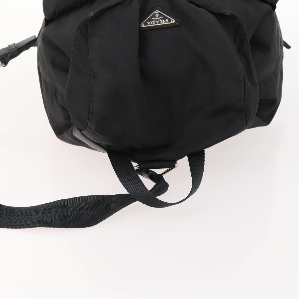 PRADA Backpack Nylon Black Silver Auth 170972