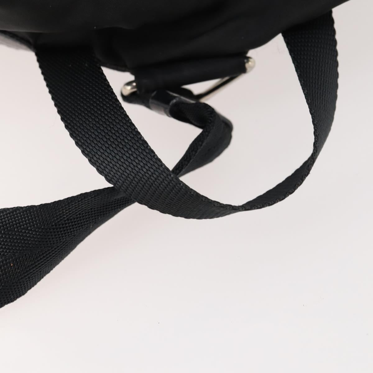 PRADA Backpack Nylon Black Silver Auth 170972