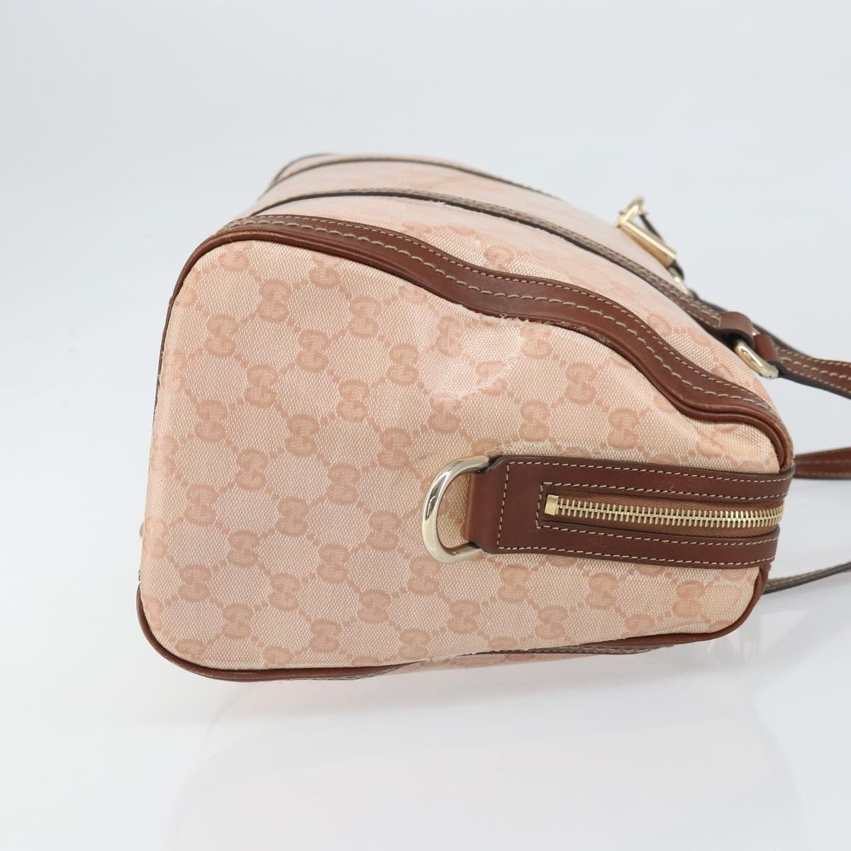 GUCCI GG Crystal Boston Bag Coated Canvas Pink Gold 181488 Auth 170991