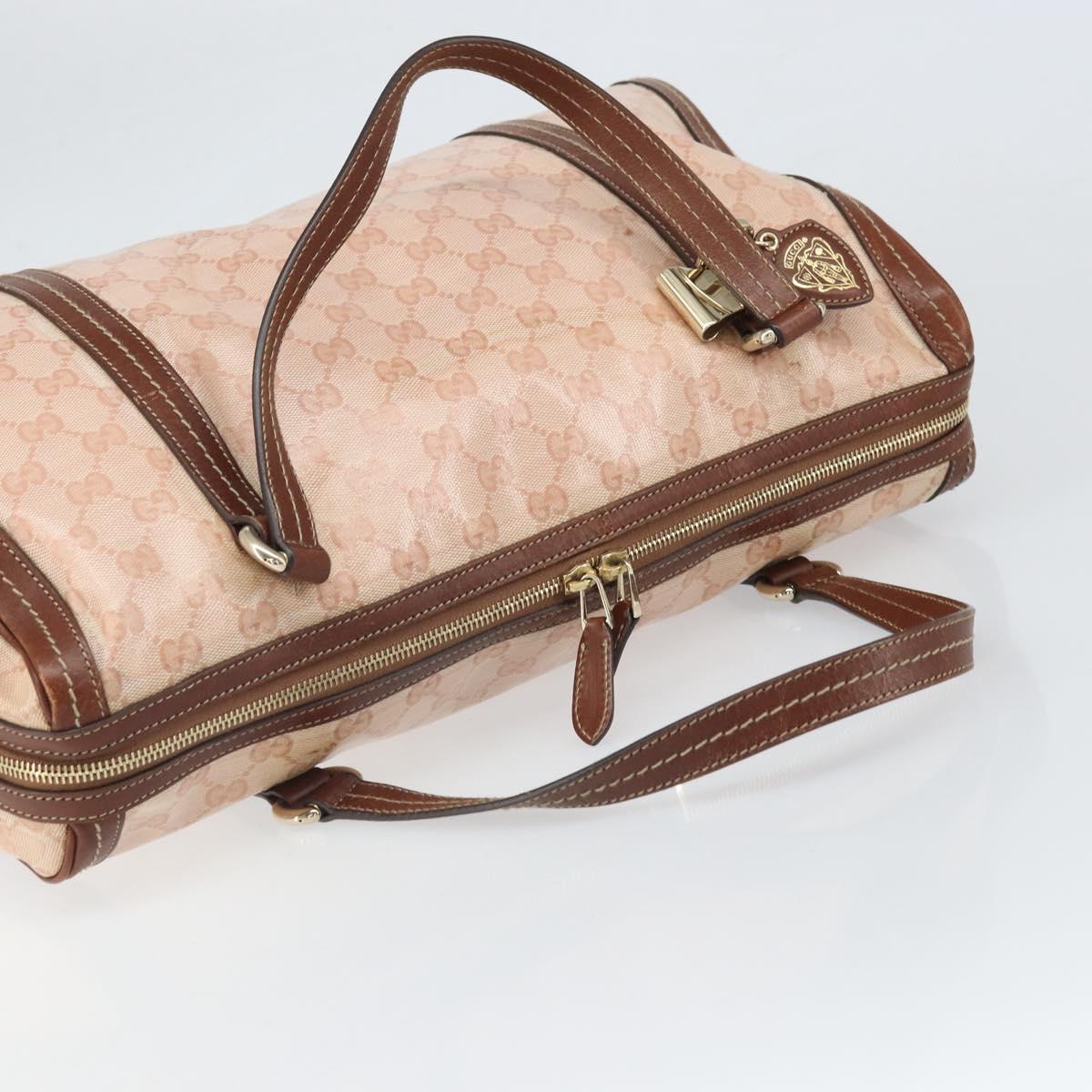 GUCCI GG Crystal Boston Bag Coated Canvas Pink Gold 181488 Auth 170991