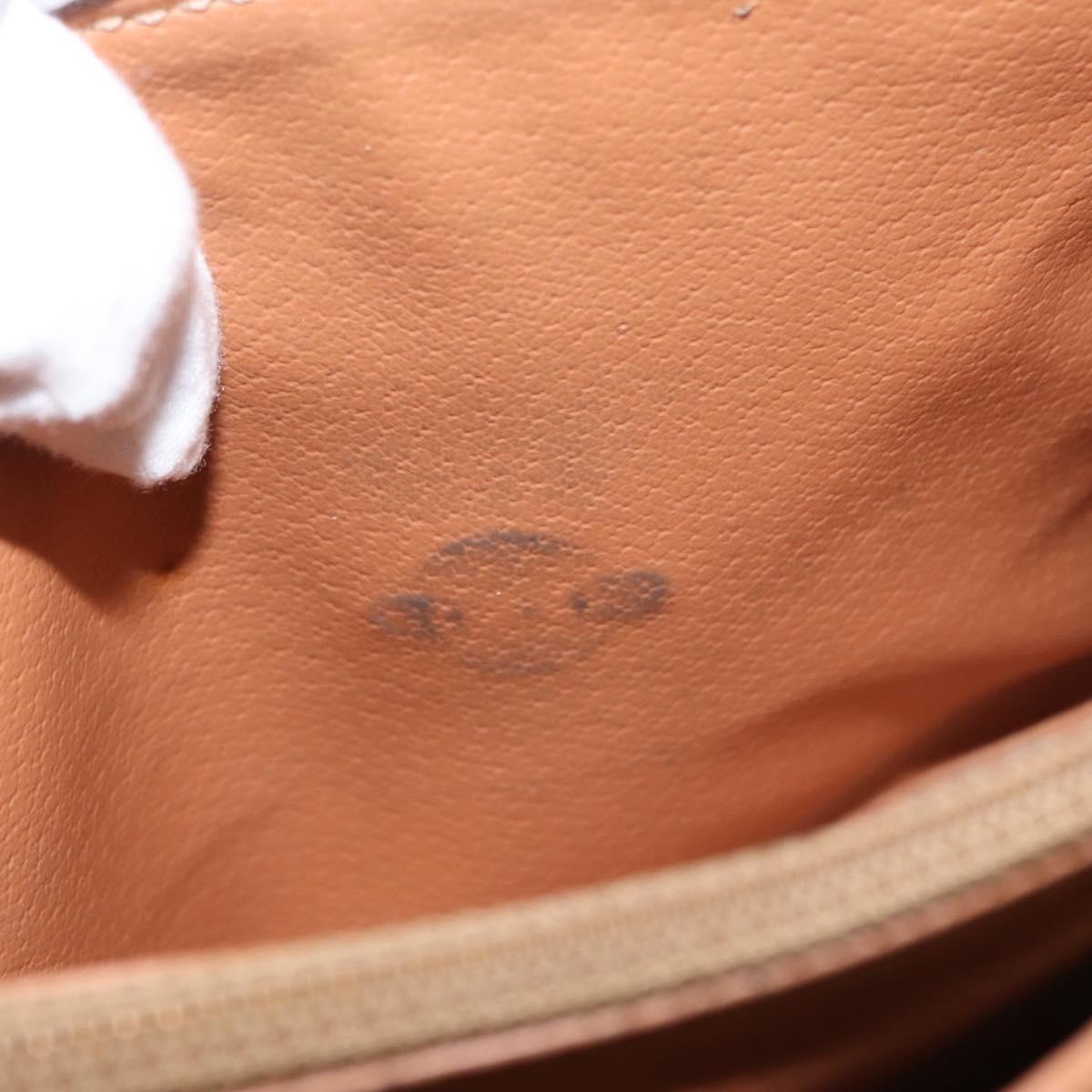 CELINE Macadam Canvas Shoulder Bag PVC Leather Brown Gold Auth 170993