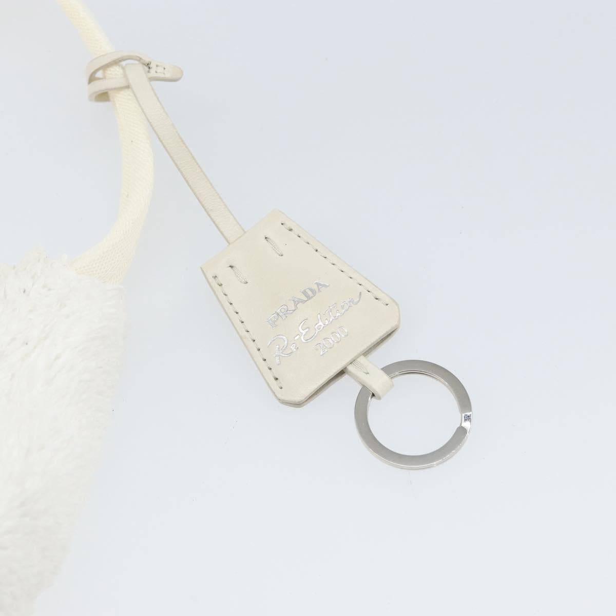 PRADA Hand Pouch Pile White Auth 171022