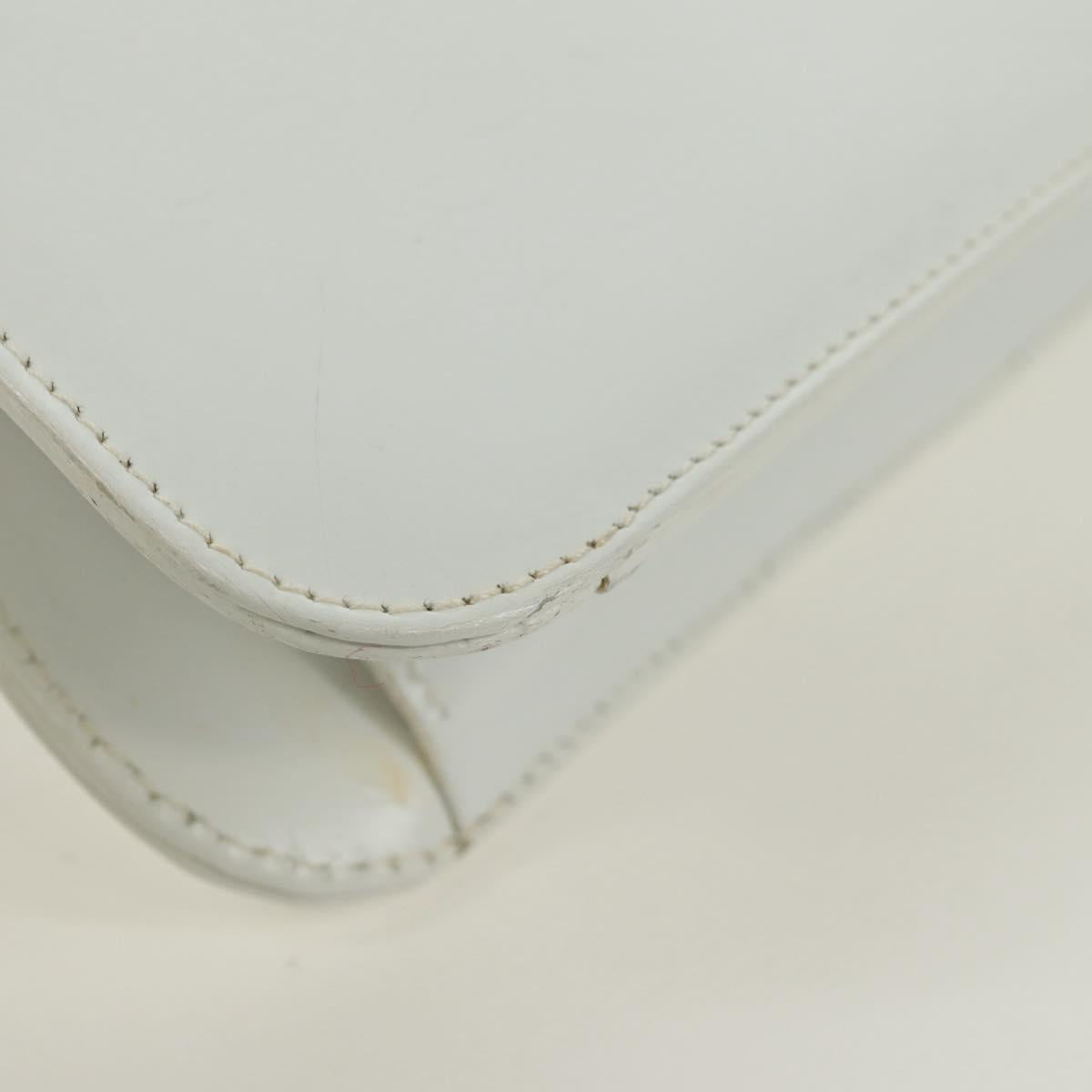 Salvatore Ferragamo Hand Bag Leather White Gold Auth 171023A