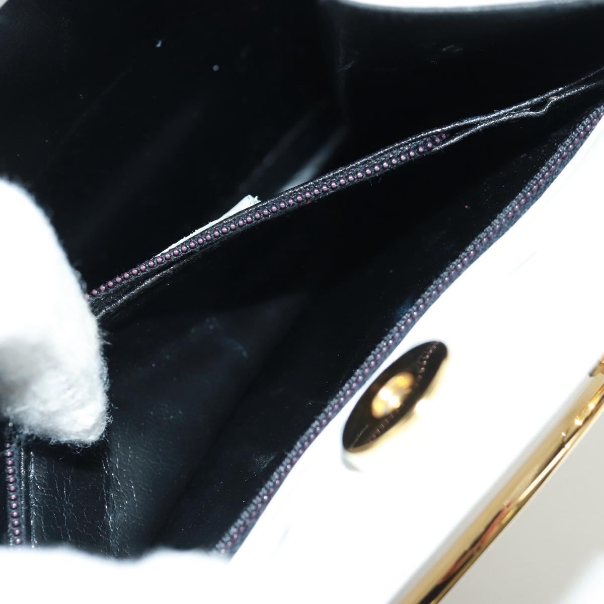 Salvatore Ferragamo Hand Bag Leather White Gold Auth 171023A