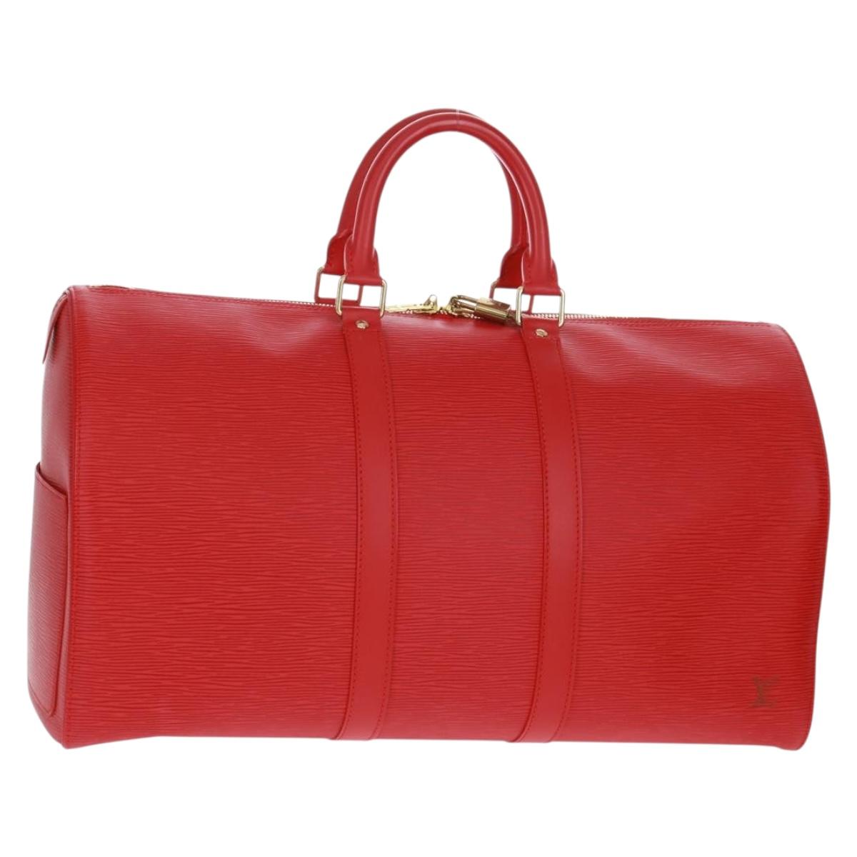 LOUIS VUITTON Epi Keepall 45 Boston Bag Red M42977 LV Auth 171030SAV