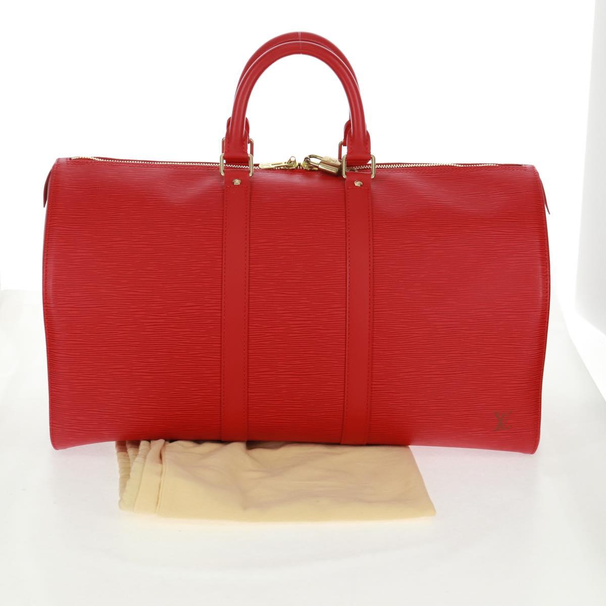 LOUIS VUITTON Epi Keepall 45 Boston Bag Red M42977 LV Auth 171030SAV