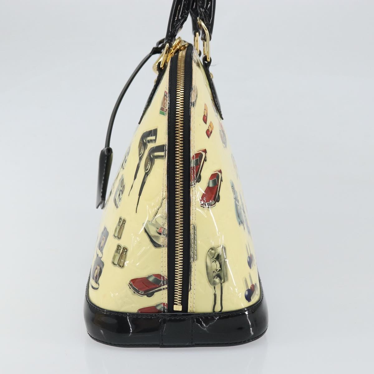 LOUIS VUITTON Vernis Sticker Print Alma PM Hand Bag White M50466 LV Auth 171045