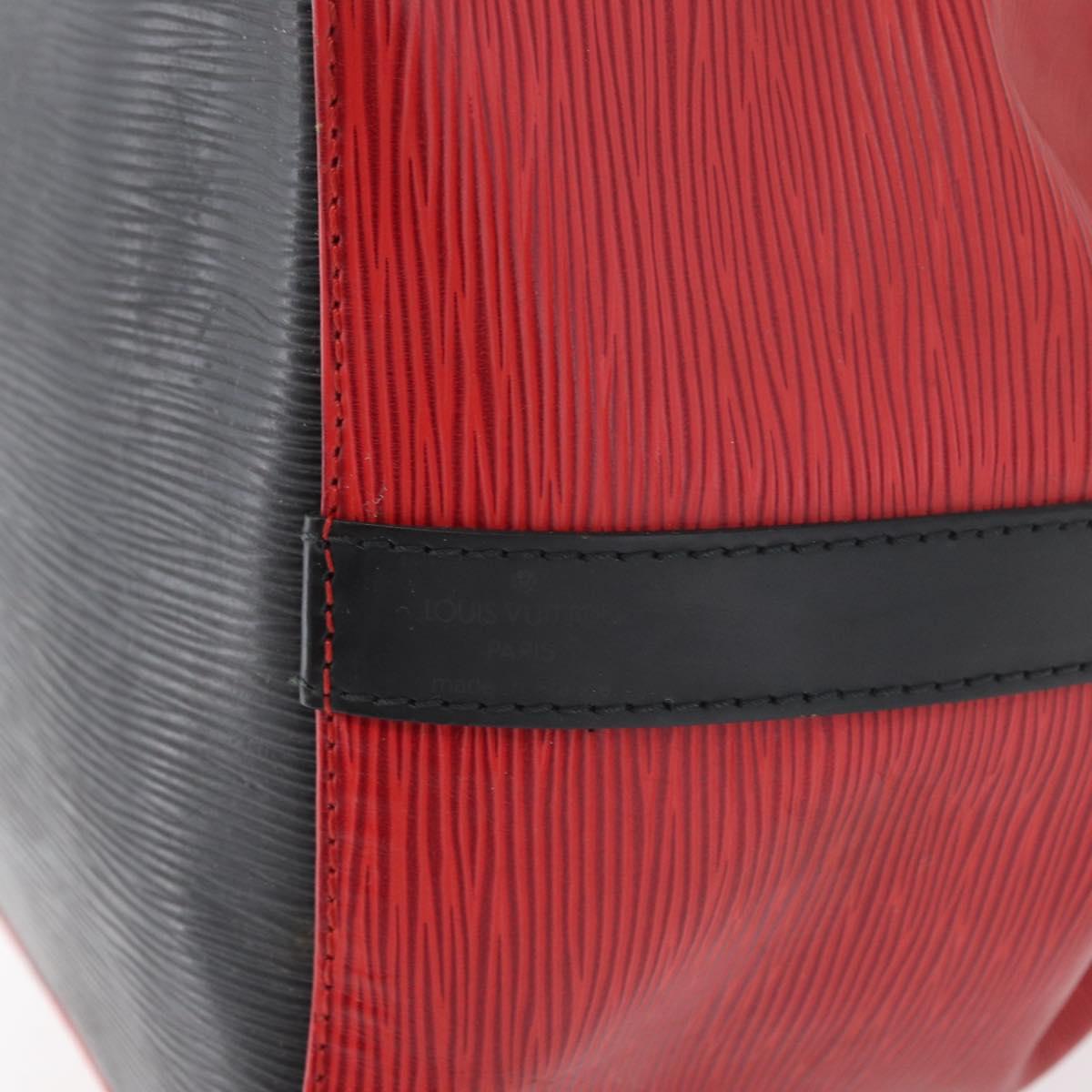 LOUIS VUITTON Epi Petit Noe Shoulder Bag Bicolor Black Red M44172 Auth 171047