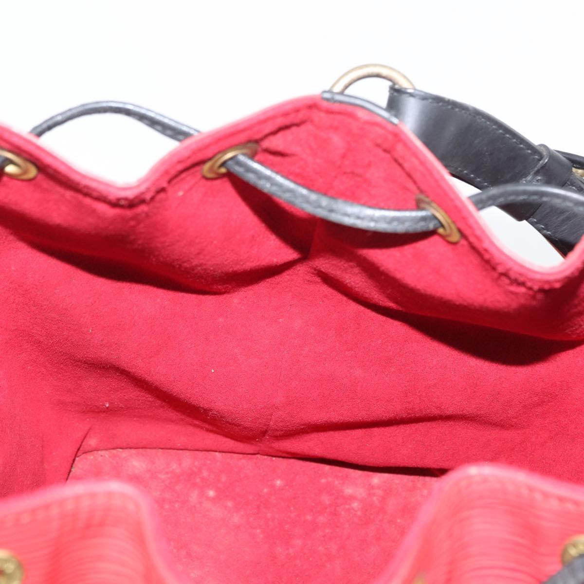 LOUIS VUITTON Epi Petit Noe Shoulder Bag Bicolor Black Red M44172 Auth 171047