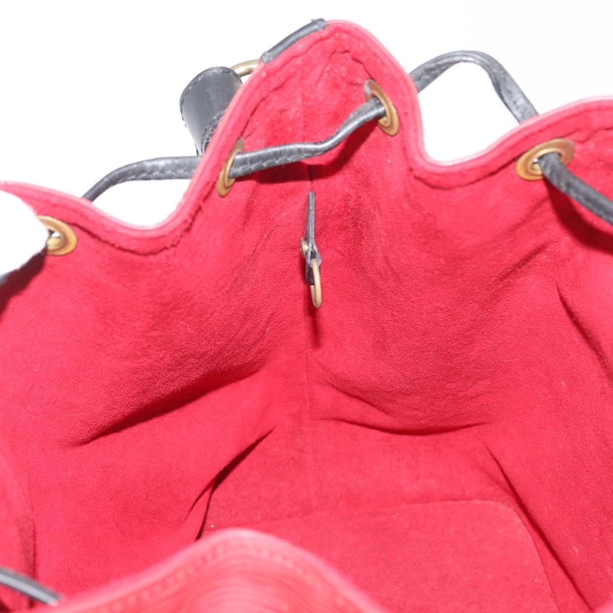 LOUIS VUITTON Epi Petit Noe Shoulder Bag Bicolor Black Red M44172 Auth 171047