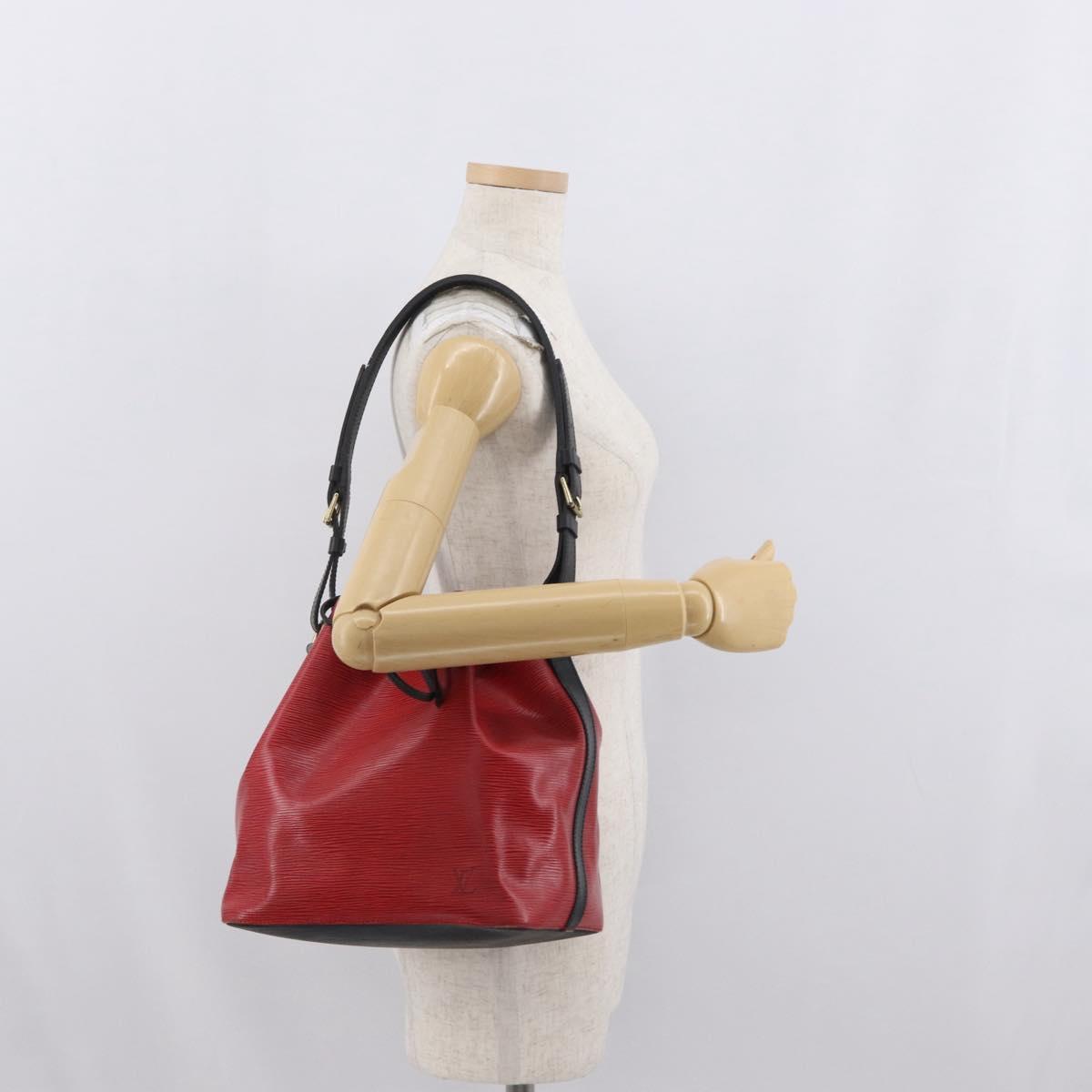LOUIS VUITTON Epi Petit Noe Shoulder Bag Bicolor Black Red M44172 Auth 171047