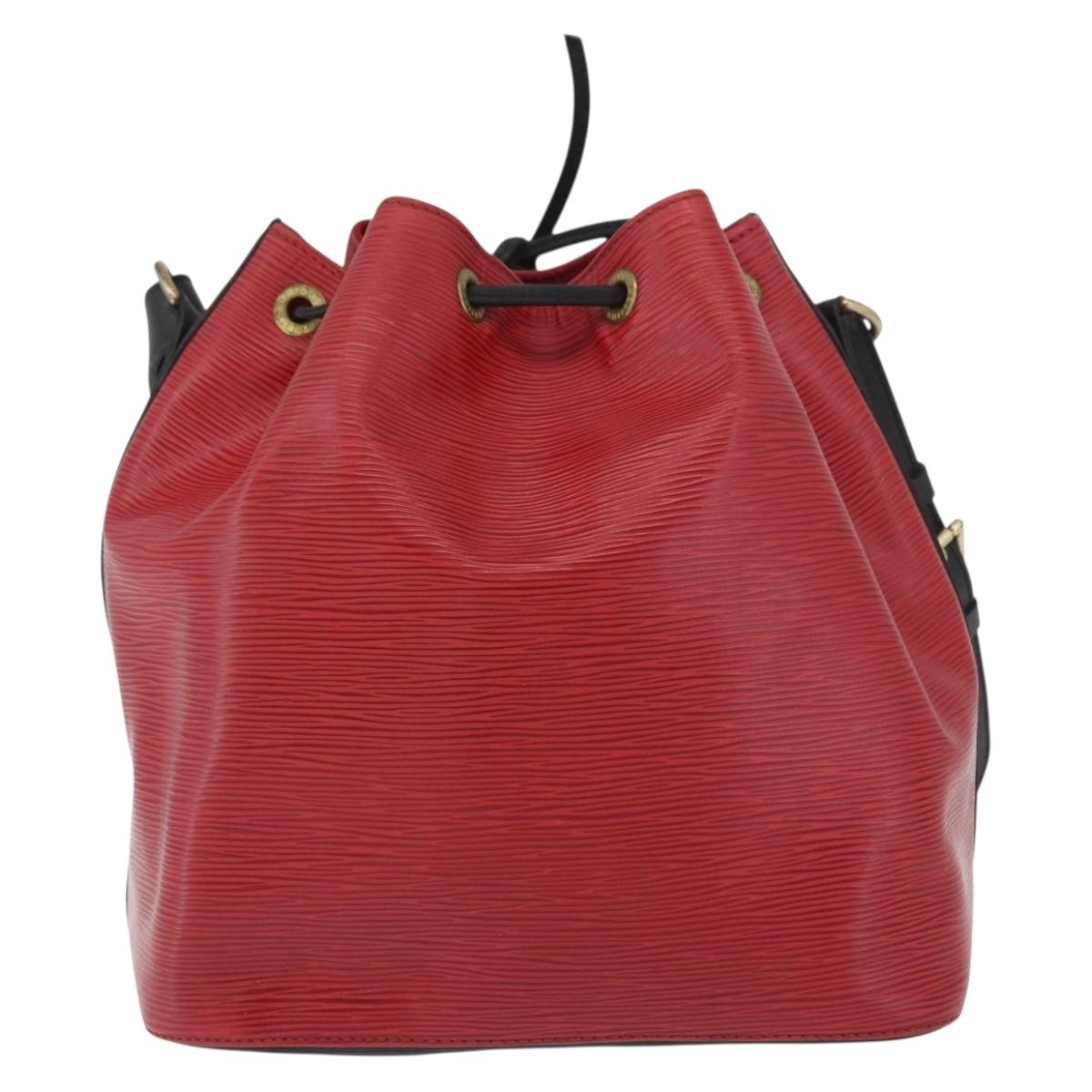 LOUIS VUITTON Epi Petit Noe Shoulder Bag Bicolor Black Red M44172 Auth 171047