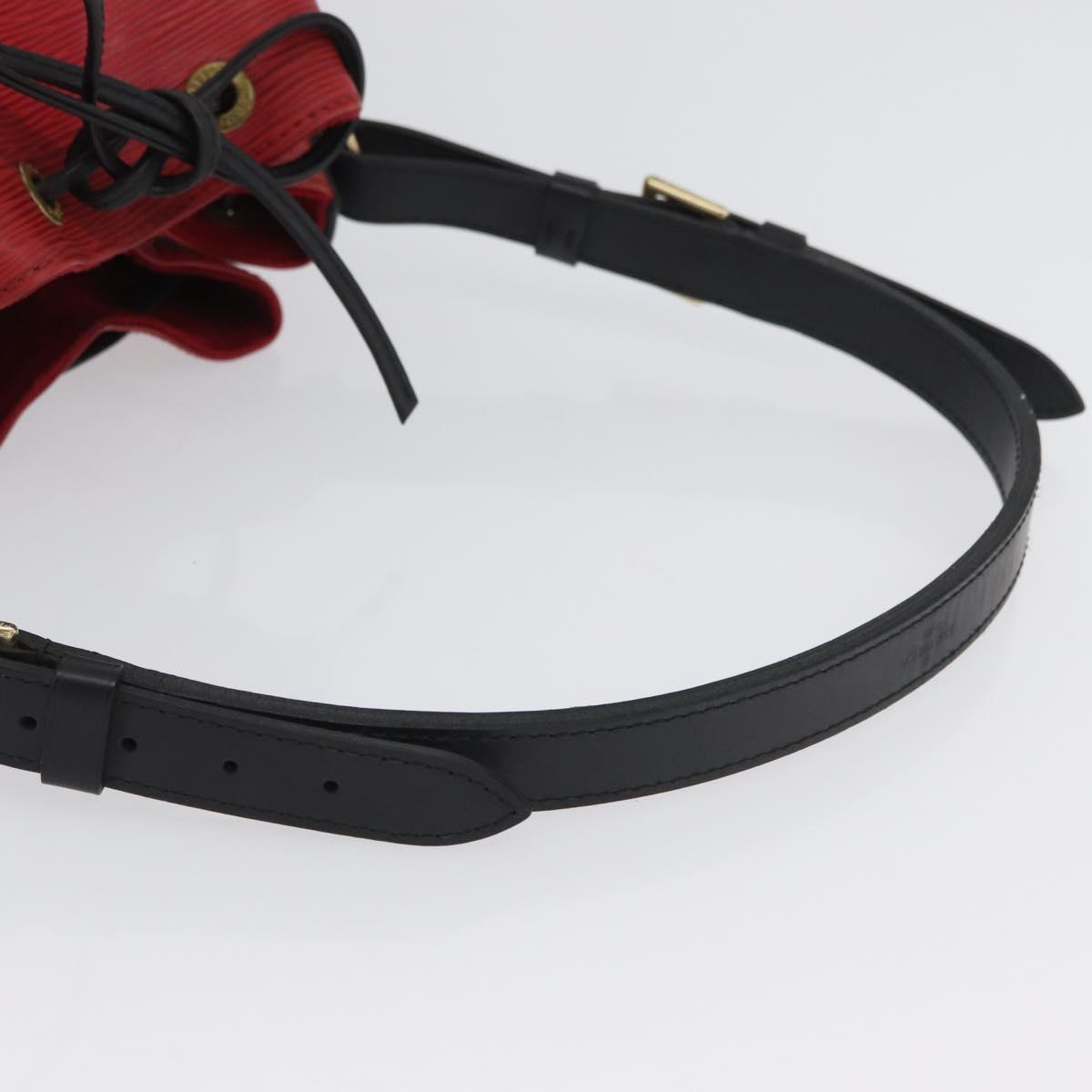 LOUIS VUITTON Epi Petit Noe Shoulder Bag Bicolor Black Red M44172 Auth 171047