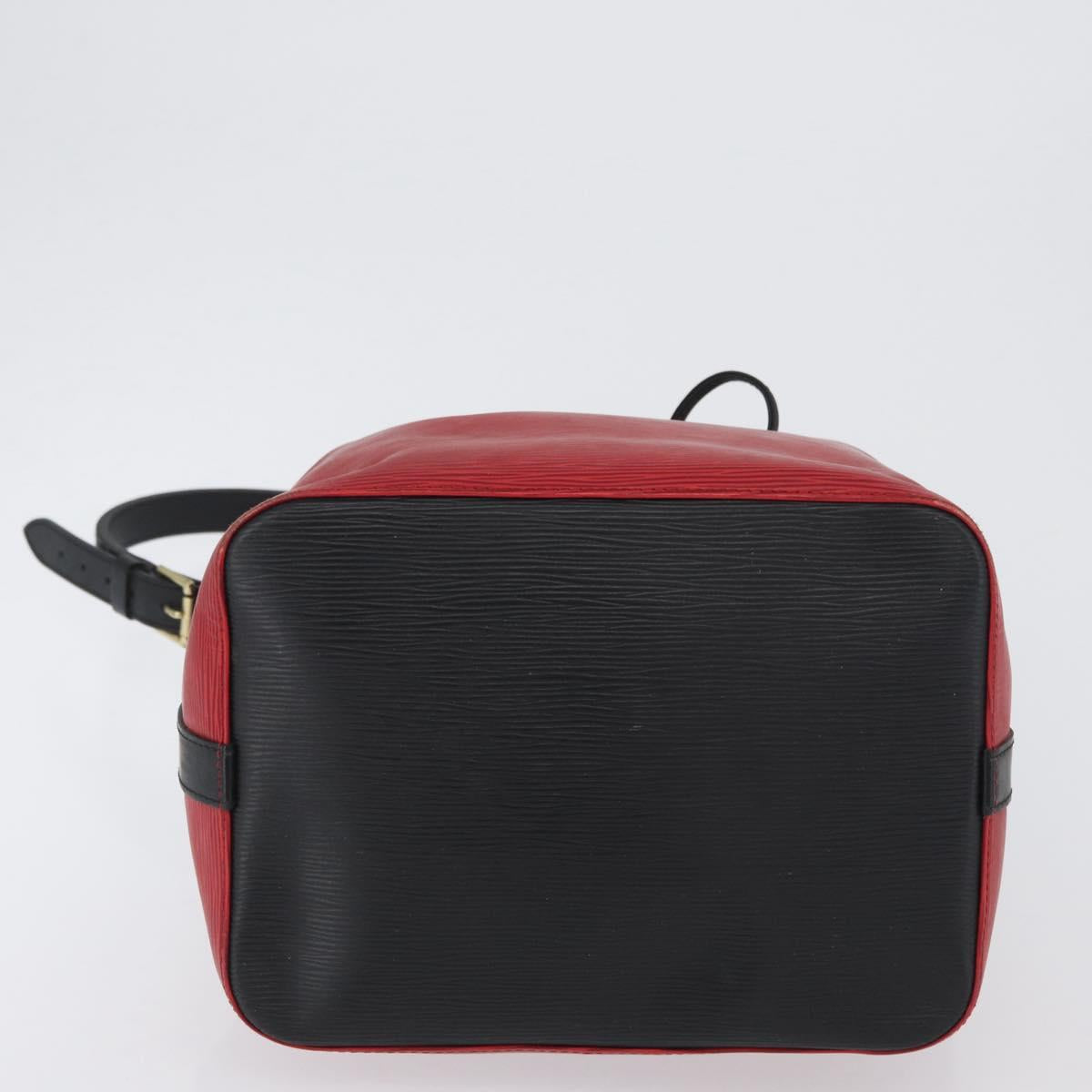 LOUIS VUITTON Epi Petit Noe Shoulder Bag Bicolor Black Red M44172 Auth 171047