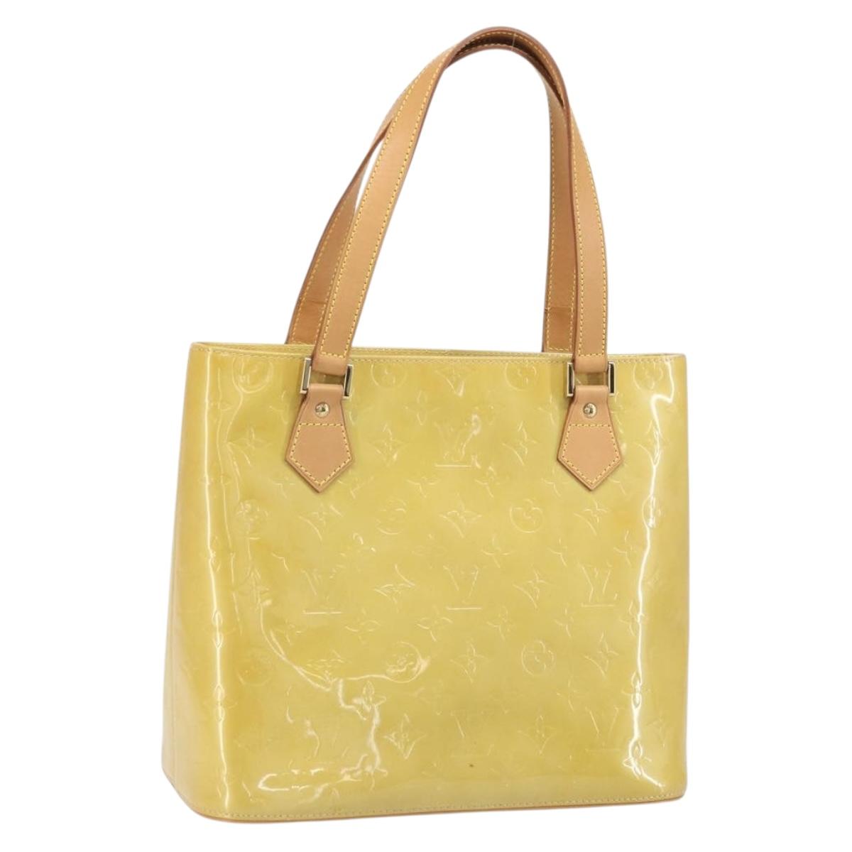 LOUIS VUITTON Monogram Vernis Houston Hand Bag Beige M91004 LV Auth 171052