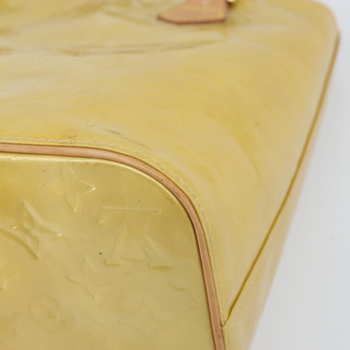 LOUIS VUITTON Monogram Vernis Houston Hand Bag Beige M91004 LV Auth 171052