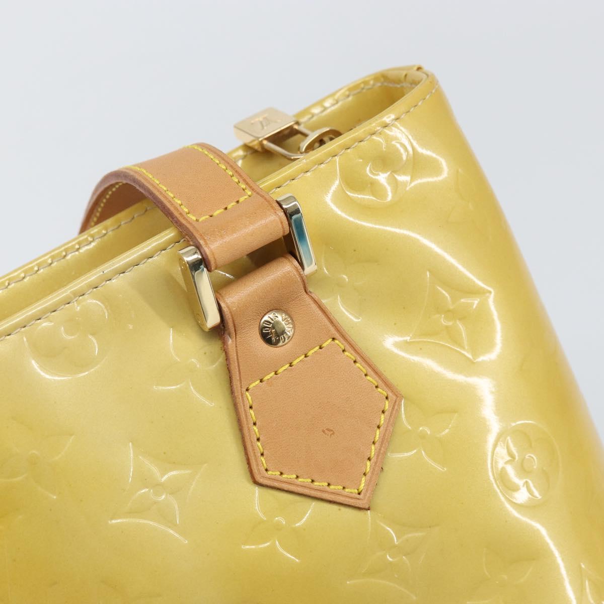 LOUIS VUITTON Monogram Vernis Houston Hand Bag Beige M91004 LV Auth 171052